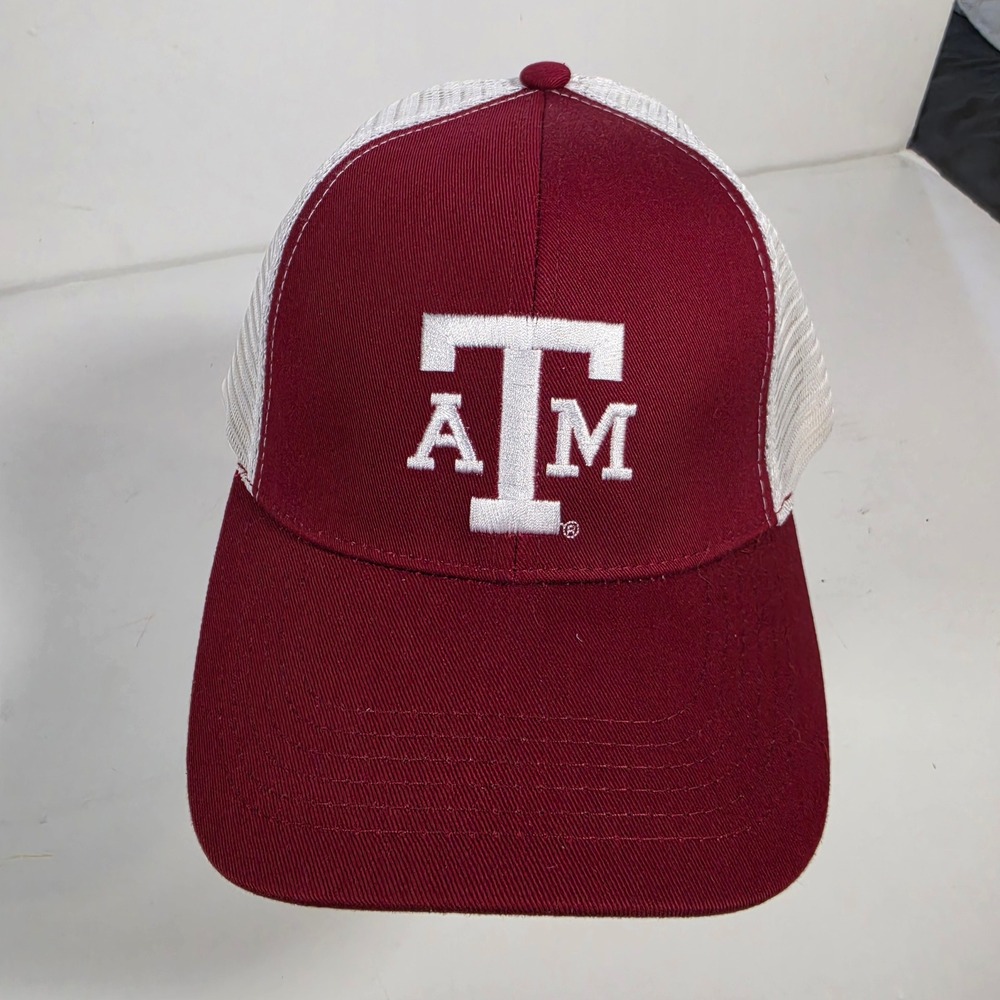 Outhouse Designs Texas A&M Aggies Trucker Hat Maroon White Snapback Cap NWT